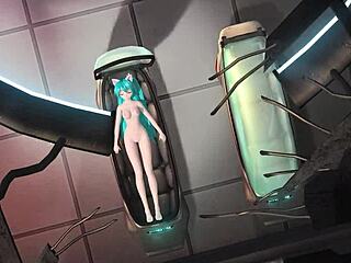 Hatsune Miku appears in Hello Planet Project Diva with a full nude mod featuring her cat costume completely exposed