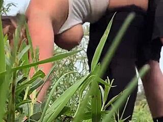 we almost got caught fucking hard in the park with that monster cock pounding rough