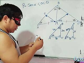 Asian Nerd Student Fucks Teacher in Bedroom