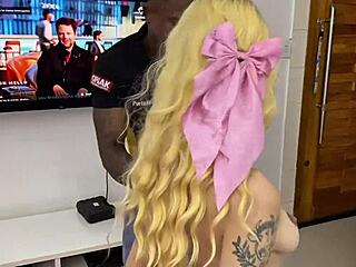 Big Cock Interracial Guy Fixes Intercom Then Bareback Fucks with Creampie