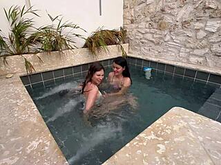 i watch two lesbians masturbatin in pool