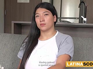 Whoa, check this massive tits latina getting her throat dominated in a sloppy homemade casting 😈