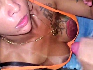 He couldn't hold back and took off the cover right there on the street with blonde brunette transsexual.