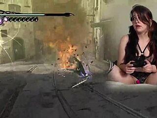 Sexy Bimbo Plays Bayonetta Episode 4 with Lovense Vibrator Connected