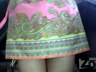 Upskirt view under short skirt