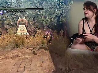 Sexy Bimbo Plays Bayonetta Episode 4 with Lovense Vibrator Connected