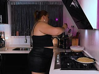 Pancakes That Never Fail in Kitchen Blooper with Milf