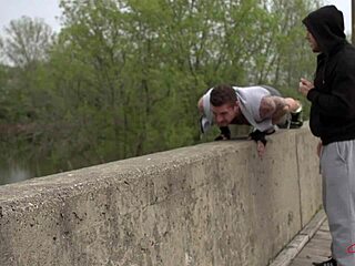 Whoa This Hung Muscular Boxer Gets A Wild Blowjob From His Deviant Trainer!