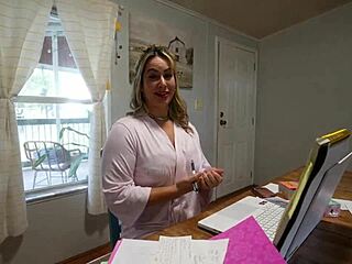 Hot step-mom bends over for monster cock cum on ass