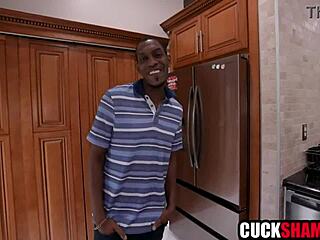 A man invites a black guy to have sex with his fiance in the bathroom.