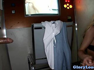 feeling so excited getting drilled at the gloryhole with big tits