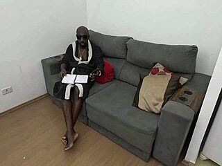 Incompetent maid only good for sucking cock and giving pussy and ass to boss