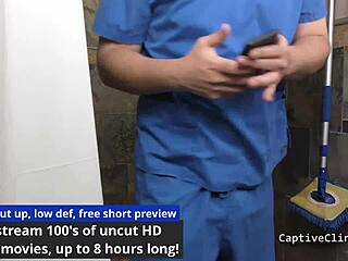 Michelle Anderson is handcuffed backstage. She spreads her big ass and tits in a humiliating scene.