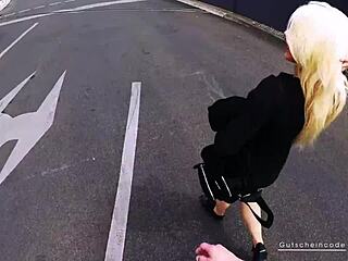 In this outdoor amateur scene, Harleen van Hynten gives a blowjob to Stevenshame during their date