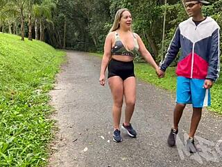 picked up a hot milf in the park, she begged for anal fucking