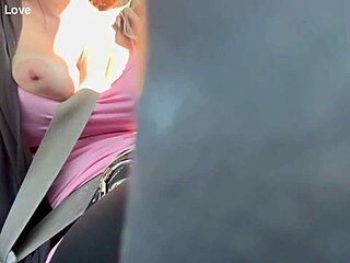 artemisia love flashing big boobs on car ride, horny italian milf 😍
