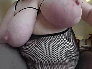 does the busty milf jump on strapon with shaking ass?