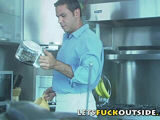 Country Couple In Costumes Fuck Outside In Public With Big Cock