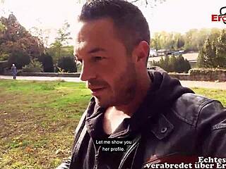 German Latina MILF caught in public sex pickup in Berlin park POV