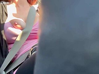 artemisia love flashing big boobs on car ride, horny italian milf 😍