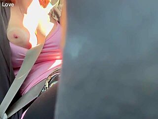 artemisia love flashing big boobs on car ride, horny italian milf 😍