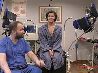 Rebel wyatt undergoes her tampa university entrance physical in a casual setting.