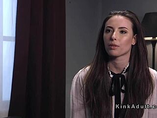 Brunette flogged and banged!