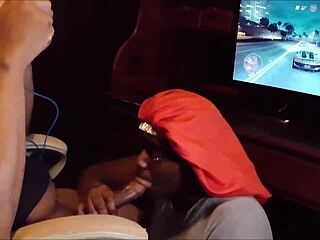 Playing Nfs While Getting A Blowjob, She Swallows Every Drop 😋🍆