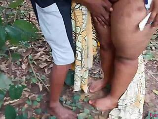 Thick-Ass Bitch Fucks Her Boyfriend Hard in the Dense Bush Outdoors.