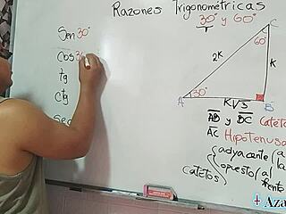 asian student learns trigonometry at 30 degrees in bedroom