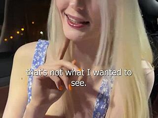 Fucked Busty Sexy Blonde In A Car And Came On Her Face