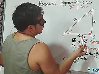 asian student learns trigonometry at 30 degrees in bedroom