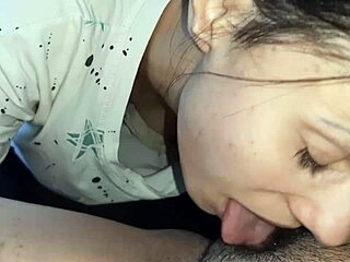 We hid in a tent during rain for passionate lesbian sex!