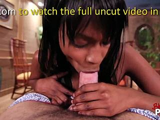 Blow Me POV: Tiny Ebony Babe Meets White Guy