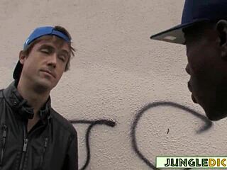 Carrie Ann dominates wimpy white boy with big black cock and ass!