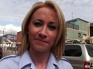 as she sucks off the blonde ass on the bus