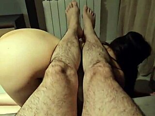 Submissive Blowjob With Cum Licking From Feet And Spanking 😏