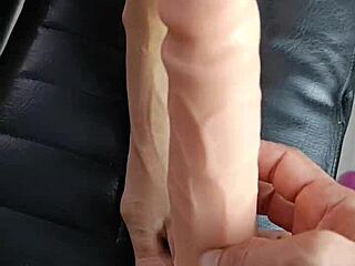 10 inch toy teases her pussy 😏