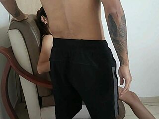 stepsister caught masturbating to porn, leads to fucking