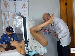 Gynecologist betrays cuckold by fucking his wife secretly in hospital quickie