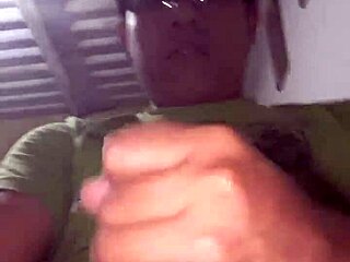 Peruvian teen gives amazing handjob in living room!