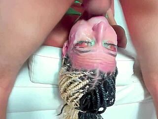 Wooow This Latina's Face Covered In Saliva In Upside Down - Rough Throat