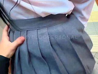 schoolgirl feels excited during backyard sex and room passion