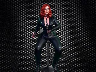 Mature Granny Carmen, Wearing Gloves, Bent Over On Bed, Gets Intense Metal Fuck From Angel In Doggystyle, Reaching Orgasm