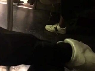 big ass girl on train getting groped