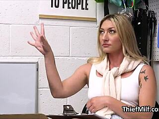 Blonde Cougar Enjoys Officer's Fat Dick on Office Desk