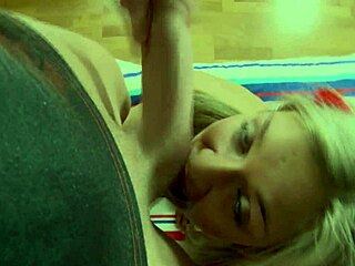 Fucking at bed with beauty blonde girl.