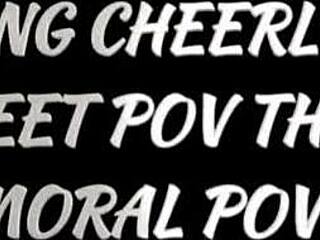 Cheerleader Zuzu Sweet sucks Matt's huge cock, oblivious to cuck Dan watching.