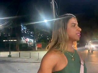 brunette wife followed and subtly engages admirer