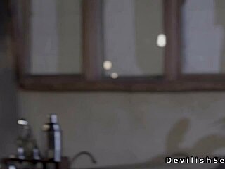 Baldheaded Husband Fucks Busty Wife